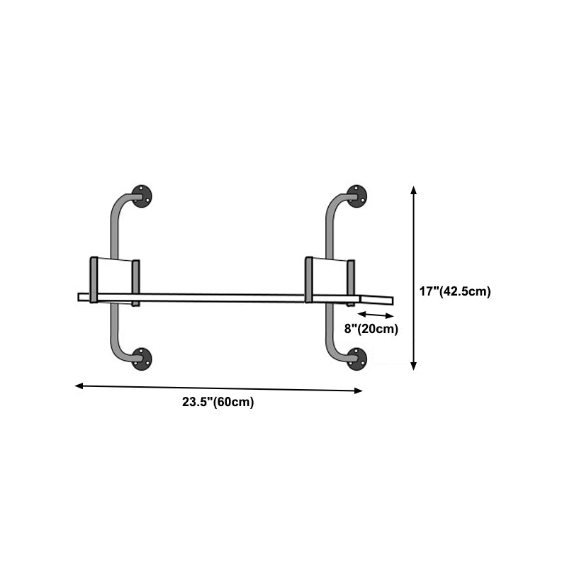 Wooden Wall Mounted Bookshelf Industrial Floating Storage Bookcase