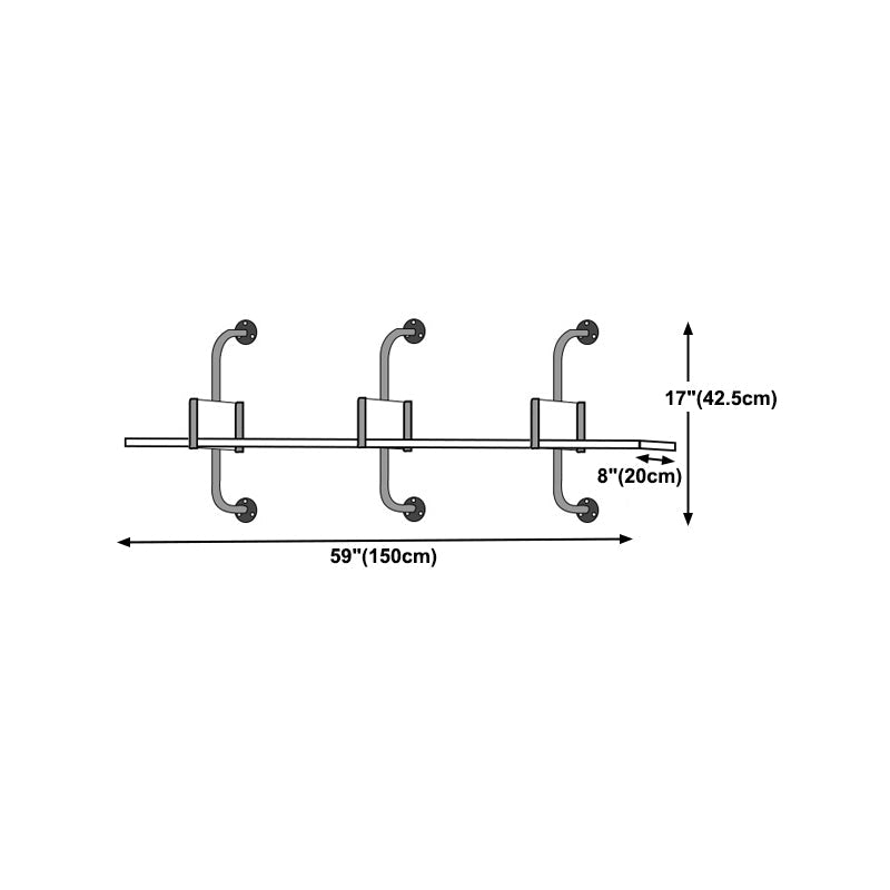 Wooden Wall Mounted Bookshelf Industrial Floating Storage Bookcase