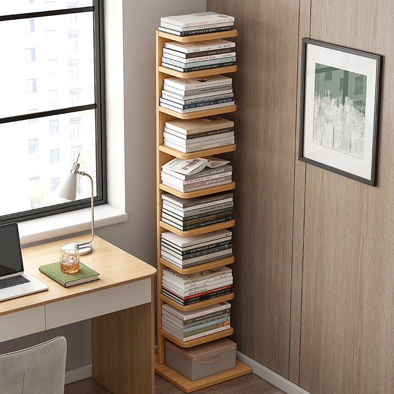 Scaffale in legno geometrico contemporaneo 13,77 "libreria di casa larga