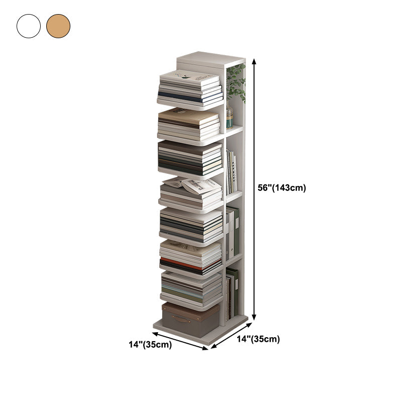 Scaffale in legno geometrico contemporaneo 13,77 "libreria di casa larga
