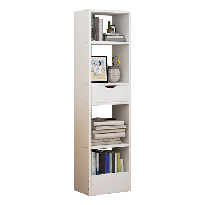 Closed Wooden Bookshelf Modern Home Living Room Corner Bookcase 20.3"L x 9.4"W x 48.4"H White 1 Clearhalo 'Bookcases' 'furn' 'furn_bookcases' 'Furniture' 'Office Furniture' 5537886