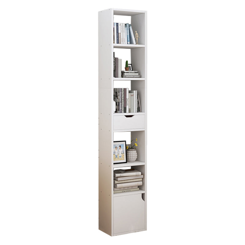 Closed Wooden Bookshelf Modern Home Living Room Corner Bookcase 13"L x 9.4"W x 70.9"H White 1 Clearhalo 'Bookcases' 'furn' 'furn_bookcases' 'Furniture' 'Office Furniture' 5537887