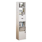 Closed Wooden Bookshelf Modern Home Living Room Corner Bookcase 13"L x 9.4"W x 59.1"H White 2 Clearhalo 'Bookcases' 'furn' 'furn_bookcases' 'Furniture' 'Office Furniture' 5537890