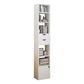 Closed Wooden Bookshelf Modern Home Living Room Corner Bookcase 13"L x 9.4"W x 70.9"H White 2 Clearhalo 'Bookcases' 'furn' 'furn_bookcases' 'Furniture' 'Office Furniture' 5537892