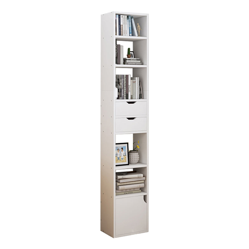 Closed Wooden Bookshelf Modern Home Living Room Corner Bookcase 13"L x 9.4"W x 70.9"H White 2 Clearhalo 'Bookcases' 'furn' 'furn_bookcases' 'Furniture' 'Office Furniture' 5537892
