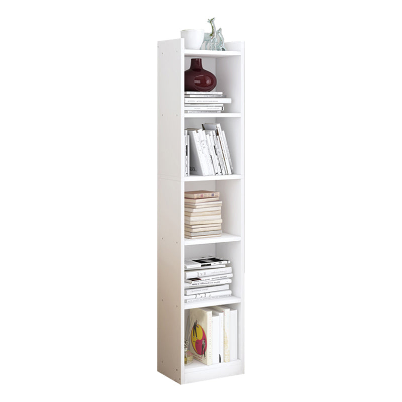 Closed Wooden Bookshelf Modern Home Living Room Corner Bookcase 11.8"L x 9.4"W x 59.8"H White Drawer Not Included Clearhalo 'Bookcases' 'furn' 'furn_bookcases' 'Furniture' 'Office Furniture' 5537900