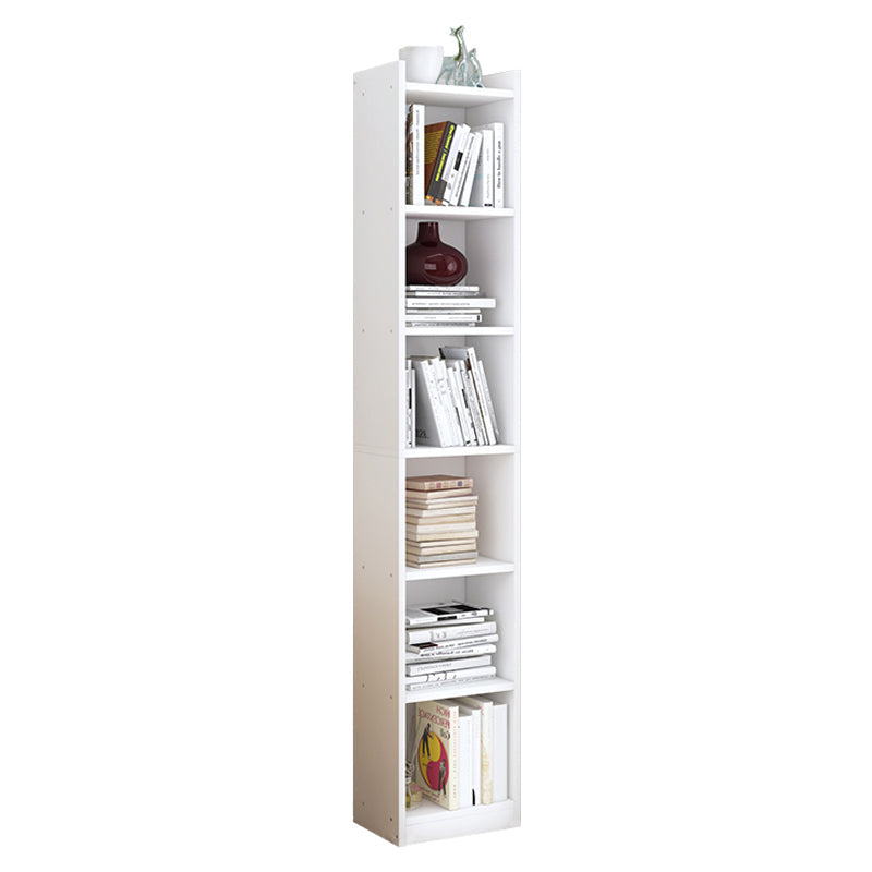 Closed Wooden Bookshelf Modern Home Living Room Corner Bookcase 11.8"L x 9.4"W x 70.9"H White Drawer Not Included Clearhalo 'Bookcases' 'furn' 'furn_bookcases' 'Furniture' 'Office Furniture' 5537902