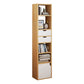 Closed Wooden Bookshelf Modern Home Living Room Corner Bookcase 13"L x 9.4"W x 59.1"H Natural 2 Clearhalo 'Bookcases' 'furn' 'furn_bookcases' 'Furniture' 'Office Furniture' 5537914
