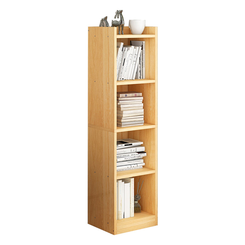 Closed Wooden Bookshelf Modern Home Living Room Corner Bookcase 12.9"L x 11.8"W x 48.8"H Natural Drawer Not Included Clearhalo 'Bookcases' 'furn' 'furn_bookcases' 'Furniture' 'Office Furniture' 5537916