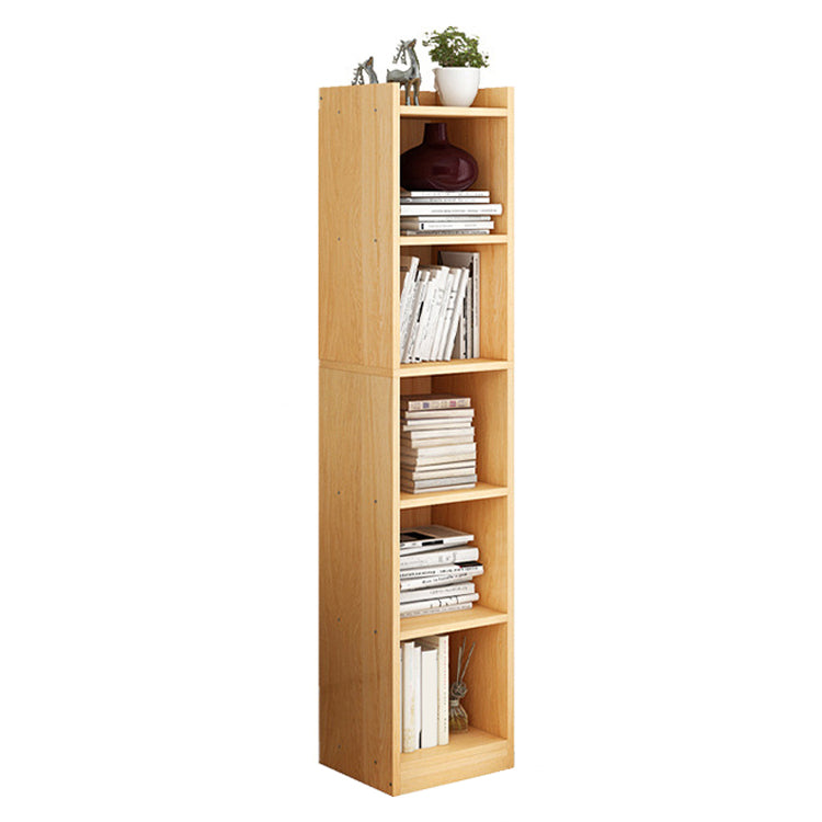 Closed Wooden Bookshelf Modern Home Living Room Corner Bookcase 12.9"L x 11.8"W x 59.8"H Natural Drawer Not Included Clearhalo 'Bookcases' 'furn' 'furn_bookcases' 'Furniture' 'Office Furniture' 5537917