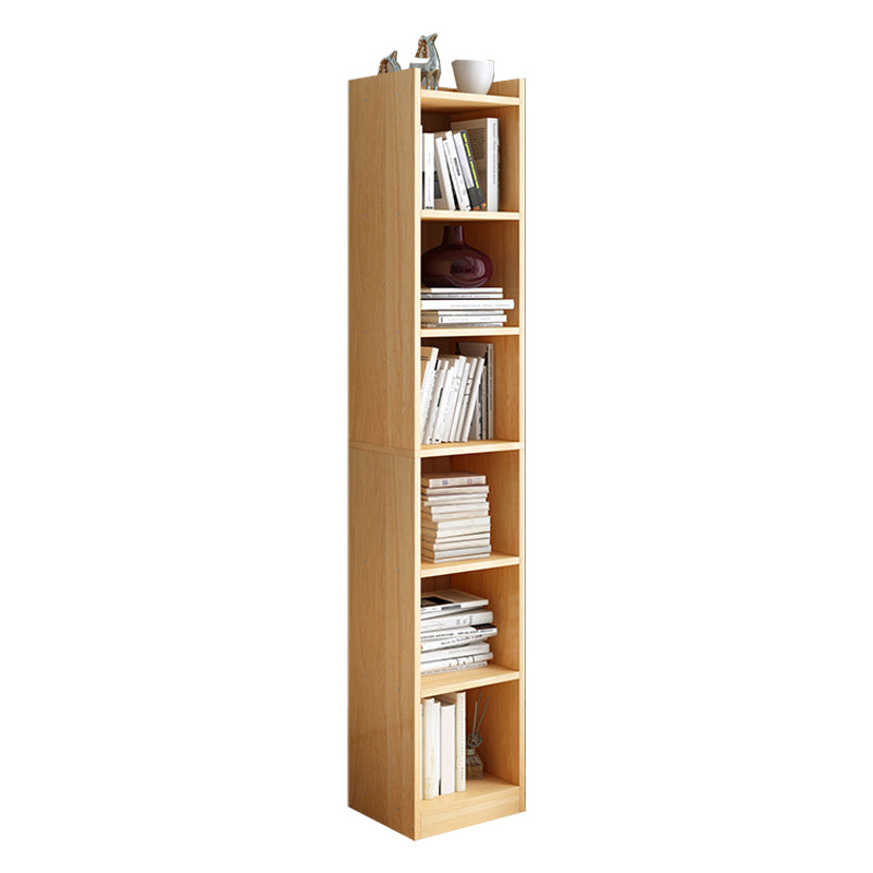 Closed Wooden Bookshelf Modern Home Living Room Corner Bookcase 12.9"L x 11.8"W x 70.9"H Natural Drawer Not Included Clearhalo 'Bookcases' 'furn' 'furn_bookcases' 'Furniture' 'Office Furniture' 5537918