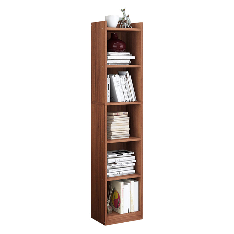 Closed Wooden Bookshelf Modern Home Living Room Corner Bookcase 11.8"L x 9.4"W x 59.8"H Walnut Drawer Not Included Clearhalo 'Bookcases' 'furn' 'furn_bookcases' 'Furniture' 'Office Furniture' 5537922