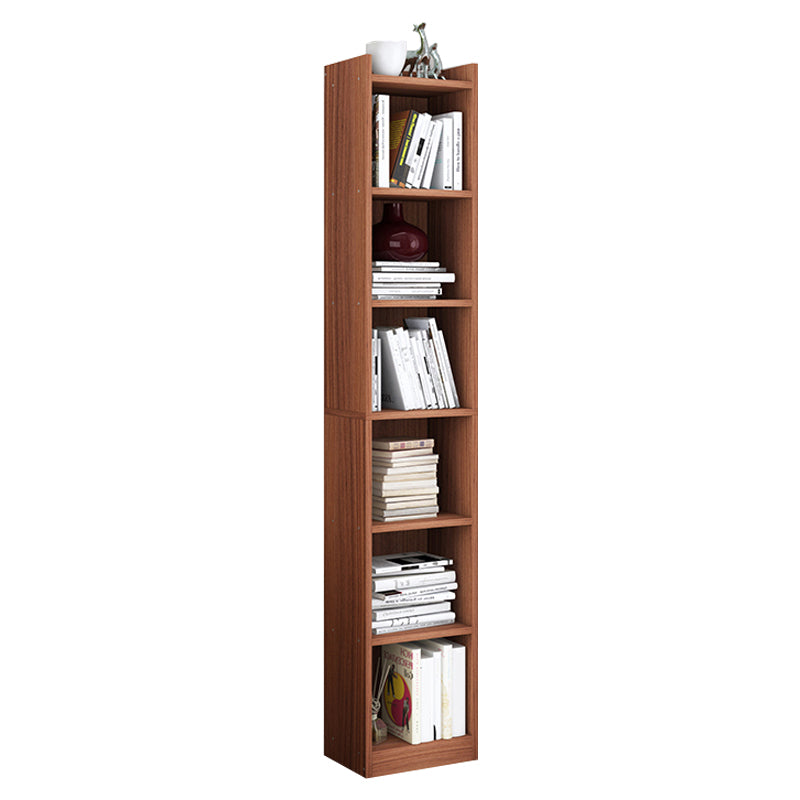 Closed Wooden Bookshelf Modern Home Living Room Corner Bookcase 11.8"L x 9.4"W x 70.9"H Walnut Drawer Not Included Clearhalo 'Bookcases' 'furn' 'furn_bookcases' 'Furniture' 'Office Furniture' 5537923