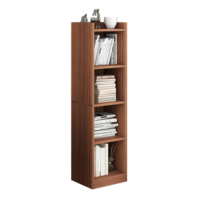 Closed Wooden Bookshelf Modern Home Living Room Corner Bookcase 12.9"L x 11.8"W x 48.8"H Walnut Drawer Not Included Clearhalo 'Bookcases' 'furn' 'furn_bookcases' 'Furniture' 'Office Furniture' 5537924