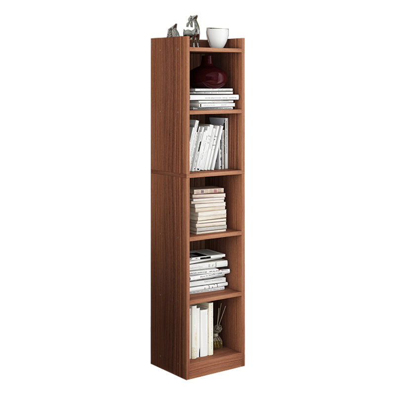 Closed Wooden Bookshelf Modern Home Living Room Corner Bookcase 12.9"L x 11.8"W x 59.8"H Walnut Drawer Not Included Clearhalo 'Bookcases' 'furn' 'furn_bookcases' 'Furniture' 'Office Furniture' 5537925