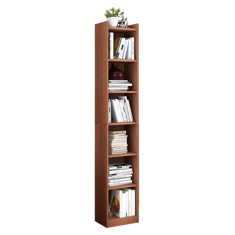 Closed Wooden Bookshelf Modern Home Living Room Corner Bookcase 12.9"L x 11.8"W x 70.9"H Walnut Drawer Not Included Clearhalo 'Bookcases' 'furn' 'furn_bookcases' 'Furniture' 'Office Furniture' 5537926