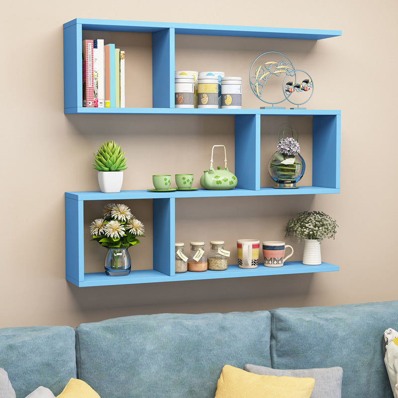 Contemporary Style Geometric Bookshelf, 3-shelf Engineered Wood Bookcase, 29.5" H