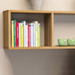 Contemporary Style Geometric Bookshelf, 3-shelf Engineered Wood Bookcase, 29.5" H