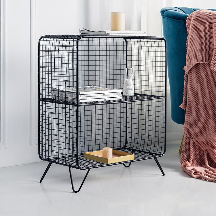 Nordic Metal Closed Back Bookcase Rectangle Storage Bookshelf