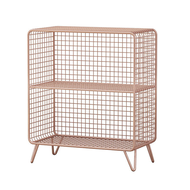 Nordic Metal Closed Back Bookcase Rectangle Storage Bookshelf