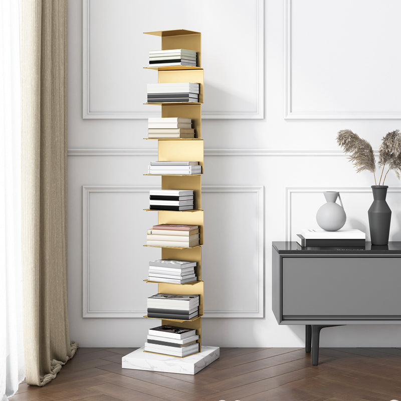 Geometric Metal Storage Bookcase Modern Home Office Bookshelf