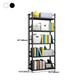 Steel Bookshelf, Multi Tiers Contemporary Bookcase for Home Office, 12.5"W.
