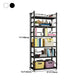 Steel Bookshelf, Multi Tiers Contemporary Bookcase for Home Office, 12.5"W.