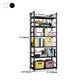Steel Bookshelf, Multi Tiers Contemporary Bookcase for Home Office, 12.5"W.