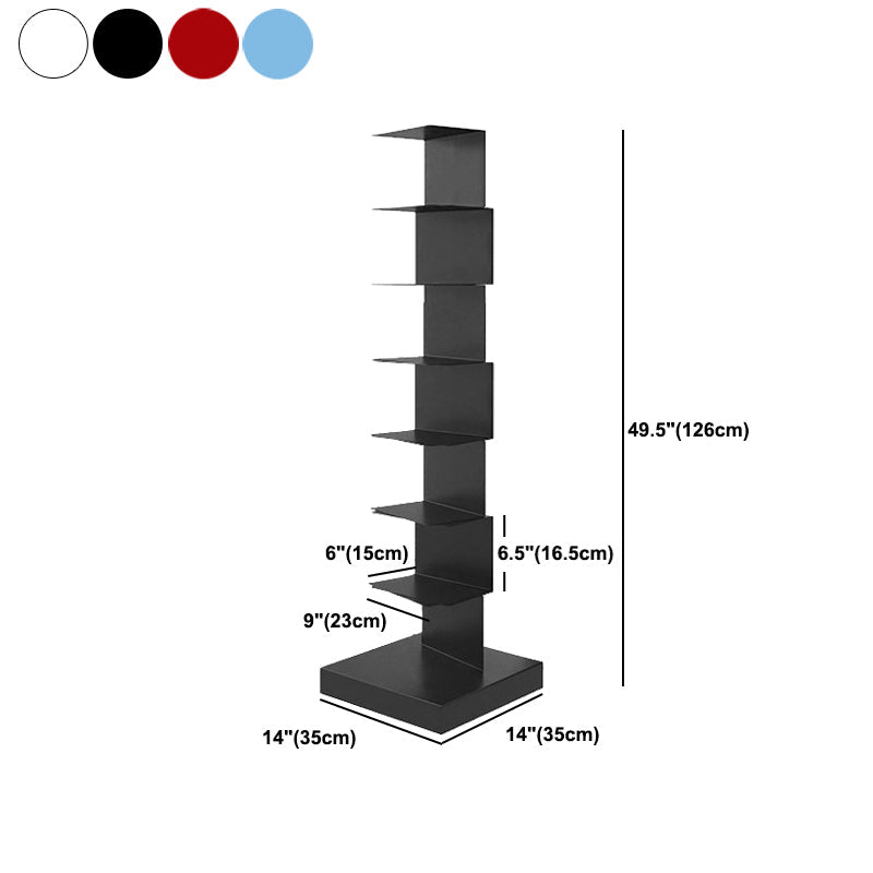 Zeitgenössischer 13.77 "Breites geometrisches Buchregal Iron Home Bücherregal