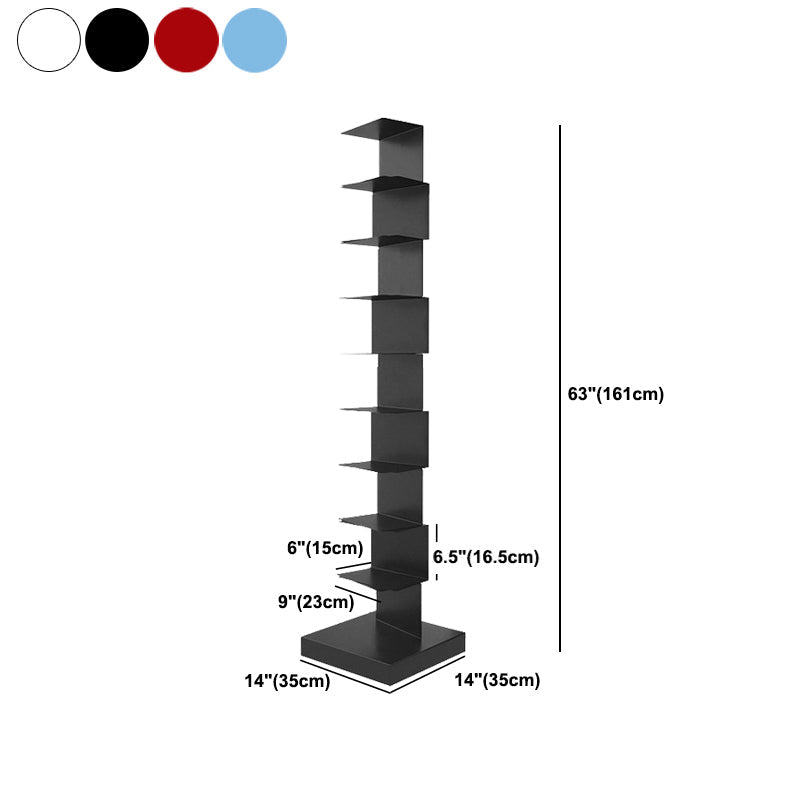 Zeitgenössischer 13.77 "Breites geometrisches Buchregal Iron Home Bücherregal