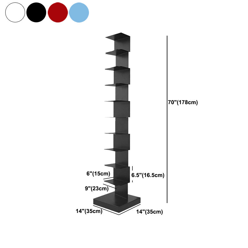 Zeitgenössischer 13.77 "Breites geometrisches Buchregal Iron Home Bücherregal