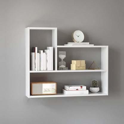 Modern Wooden Bookcase, Geometric Bookshelf for Any Room, 25.5" H X 8" W