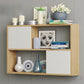 Modern Engineered Wood Bookcase, Geometric Bookshelf for Any Room, 25.5" H