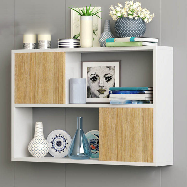 Modern Engineered Wood Bookcase, Geometric Bookshelf for Any Room, 25.5" H