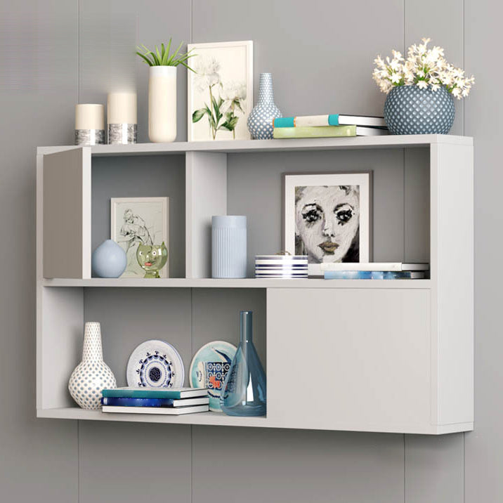 Modern Engineered Wood Bookcase, Geometric Bookshelf for Any Room, 25.5" H