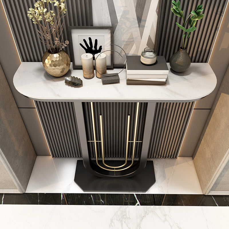 Tavolo console da 31,5 "H, tavolo di accento moderno con mezzalun top