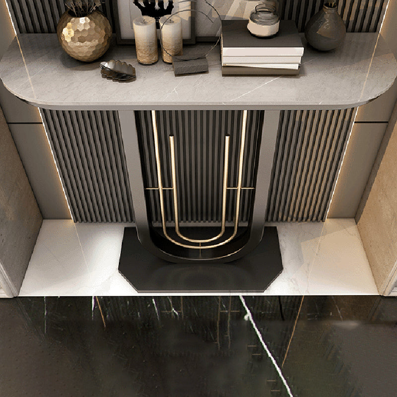 Tavolo console da 31,5 "H, tavolo di accento moderno con mezzalun top