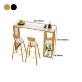 Table de bar supérieur en marbre rectangle table de pub glam avec base en métal