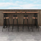 Bar-Esstisch aus Kunststoff, Holz, moderner rechteckiger Bartisch mit Bock für Café-Balkon
