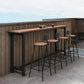 Bar-Esstisch aus Kunststoff, Holz, moderner rechteckiger Bartisch mit Bock für Café-Balkon