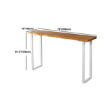 Contemporary Pub Table with Sled Rectangle Pine Wood Top Bar Table Clearhalo 'Bar Furniture' 'Bar Tables' 'bar_tables' 'furn' 'furn_bar_tables' 'Furniture' 'Kitchen & Dining Furniture' 5541873