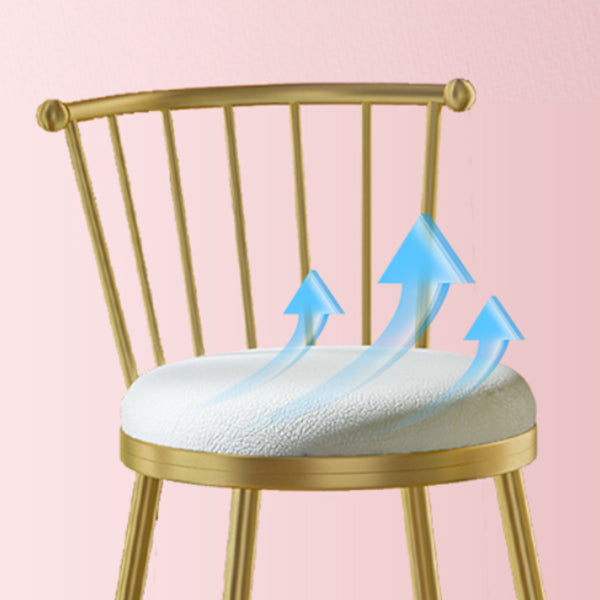 Barra de interior de fútbol de heces de la redonda escandinava y taburete de mostrador con base de oro