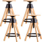 Contemporary Adjustable Height Bar Stool Rubberwood Solid Wood Bar Stool Wood 4 Piece Set Counter Stool(26"H) Clearhalo 'Bar Furniture' 'Bar Stools' 'bar_stools' 'furn' 'furn_bar_stools' 'Furniture' 'Kitchen & Dining Furniture' 5542038