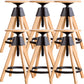 Contemporary Adjustable Height Bar Stool Rubberwood Solid Wood Bar Stool Wood 6 Piece Set Counter Stool(26"H) Clearhalo 'Bar Furniture' 'Bar Stools' 'bar_stools' 'furn' 'furn_bar_stools' 'Furniture' 'Kitchen & Dining Furniture' 5542040