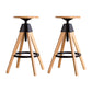 Contemporary Adjustable Height Bar Stool Rubberwood Solid Wood Bar Stool Wood 2 Piece Set Bar Stool(30"H) Clearhalo 'Bar Furniture' 'Bar Stools' 'bar_stools' 'furn' 'furn_bar_stools' 'Furniture' 'Kitchen & Dining Furniture' 5542044