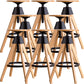 Contemporary Adjustable Height Bar Stool Rubberwood Solid Wood Bar Stool Wood 8 Piece Set Bar Stool(30"H) Clearhalo 'Bar Furniture' 'Bar Stools' 'bar_stools' 'furn' 'furn_bar_stools' 'Furniture' 'Kitchen & Dining Furniture' 5542051