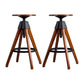 Contemporary Adjustable Height Bar Stool Rubberwood Solid Wood Bar Stool Walnut 2 Piece Set Clearhalo 'Bar Furniture' 'Bar Stools' 'bar_stools' 'furn' 'furn_bar_stools' 'Furniture' 'Kitchen & Dining Furniture' 5542052