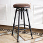 Industrial Metal Barstool Leather Counter Stool in Matte Finish for Home Dark Brown Backless 1 Piece Clearhalo 'Bar Furniture' 'Bar Stools' 'bar_stools' 'furn' 'furn_bar_stools' 'Furniture' 'Kitchen & Dining Furniture' 5542061