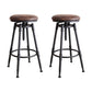 Industrial Metal Barstool Leather Counter Stool in Matte Finish for Home Dark Brown Backless 2 Piece Set Clearhalo 'Bar Furniture' 'Bar Stools' 'bar_stools' 'furn' 'furn_bar_stools' 'Furniture' 'Kitchen & Dining Furniture' 5542063