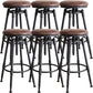 Industrial Metal Barstool Leather Counter Stool in Matte Finish for Home Dark Brown Backless 6 Piece Set Clearhalo 'Bar Furniture' 'Bar Stools' 'bar_stools' 'furn' 'furn_bar_stools' 'Furniture' 'Kitchen & Dining Furniture' 5542066